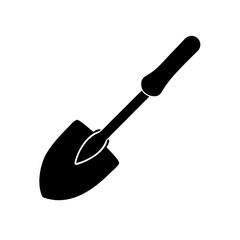 garden shovel icon, garden shovel silhouette vector illustration-simple silhouette illustration of garden shovel, perfect for garden shovel logos and icons