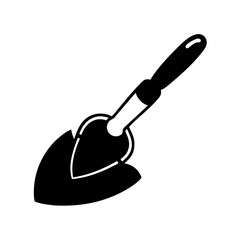 garden shovel icon, garden shovel silhouette vector illustration-simple silhouette illustration of garden shovel, perfect for garden shovel logos and icons