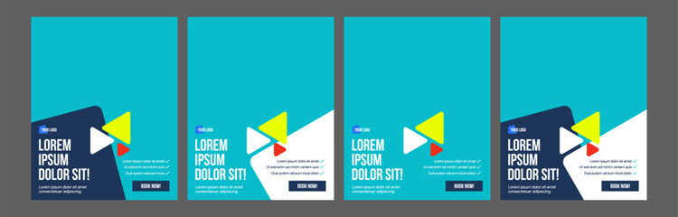 instagram webinar social media template slider carousel post online seminar web summit business shopping flat templates navy blue green color flat modern minimal poster square size design background