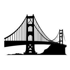 Obraz premium golden gate bridge icon, golden gate bridge silhouette vector illustration-simple silhouette illustration of golden gate bridge, perfect for golden gate bridge logos and icons
