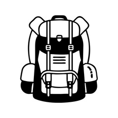hiking back pack icon, hiking back pack silhouette vector illustration-simple silhouette illustration of hiking back pack, perfect for hiking back pack logos and icons