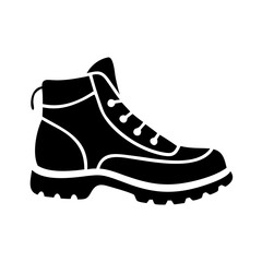 hiking boots icon, hiking boots silhouette vector illustration-simple silhouette illustration of hiking boots, perfect for hiking boots logos and icons