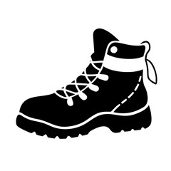 hiking boots icon, hiking boots silhouette vector illustration-simple silhouette illustration of hiking boots, perfect for hiking boots logos and icons