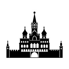 kremlin icon, kremlin silhouette vector illustration-simple silhouette illustration of kremlin, perfect for kremlin logos and icons