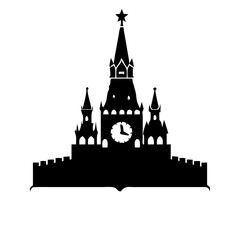Fototapeta premium kremlin icon, kremlin silhouette vector illustration-simple silhouette illustration of kremlin, perfect for kremlin logos and icons