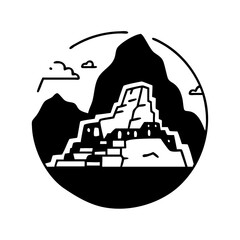 machu picchu icon, machu picchu silhouette vector illustration-simple silhouette illustration of machu picchu, perfect for machu picchu logos and icons