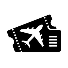 plane ticket icon, plane ticket silhouette vector illustration-simple silhouette illustration of plane ticket, perfect for plane ticket logos and icons