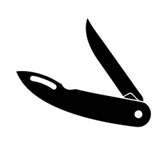 pocket knife icon, pocket knife silhouette vector illustration-simple silhouette illustration of pocket knife, perfect for pocket knife logos and icons