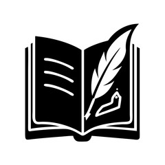 poetry book icon, poetry book silhouette vector illustration-simple silhouette illustration of poetry book, perfect for poetry book logos and icons