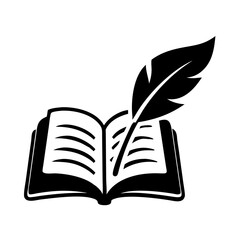 poetry book icon, poetry book silhouette vector illustration-simple silhouette illustration of poetry book, perfect for poetry book logos and icons