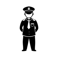 police officer icon, police officer silhouette vector illustration-simple silhouette illustration of police officer, perfect for police officer logos and icons