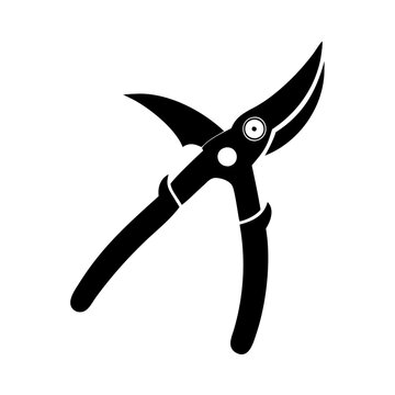 black pruning shears isolated clip art preview