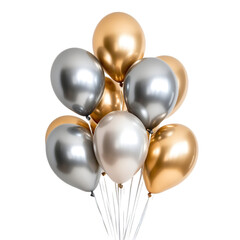 Elegant gold and silver balloons celebration party decor