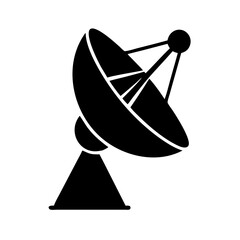 satellite dish icon, satellite dish silhouette vector illustration-simple silhouette illustration of satellite dish, perfect for satellite dish logos and icons
