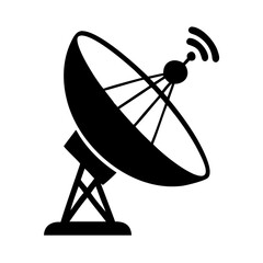 satellite dish icon, satellite dish silhouette vector illustration-simple silhouette illustration of satellite dish, perfect for satellite dish logos and icons