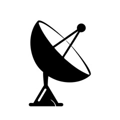 satellite dish icon, satellite dish silhouette vector illustration-simple silhouette illustration of satellite dish, perfect for satellite dish logos and icons