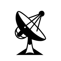 satellite dish icon, satellite dish silhouette vector illustration-simple silhouette illustration of satellite dish, perfect for satellite dish logos and icons