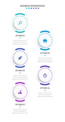 Vertical progress bar featuring 5 arrow-shaped elements, symbolizing the five stages of business strategy and progression. Clean timeline infographic design template. Vector for mobile presentation.