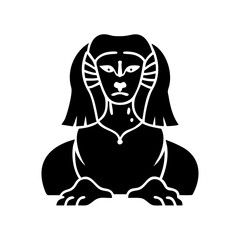 sphinx icon, sphinx silhouette vector illustration-simple silhouette illustration of sphinx, perfect for sphinx logos and icons