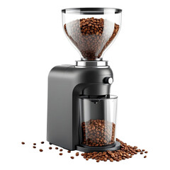 Electric Coffee Grinder with Transparent Hopper PNG