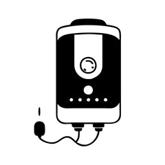 water heater icon, water heater silhouette vector illustration-simple silhouette illustration of water heater, perfect for water heater logos and icons