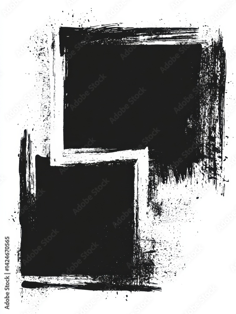 Poster black grunge rectangles for creative design projects and artistic collage applications in modern gra