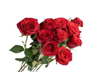 Obraz premium bouquet of red roses on transparent background 