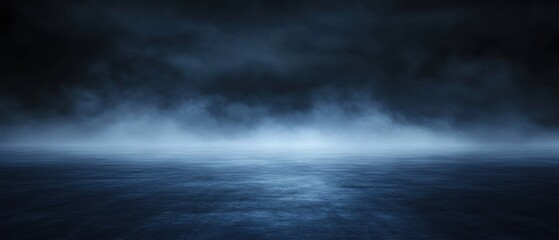 Fototapeta premium Mysterious Night Fog Over Still Water