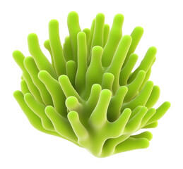 Naklejka premium PNG Colorful lime green coral illustration nature ocean.