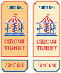 Circus tickets Magic show entrance vintage paper ticket festival entertaining