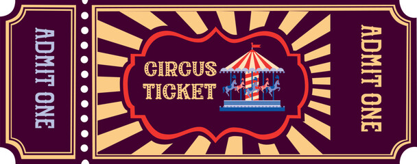 Circus tickets Magic show entrance vintage paper ticket festival entertaining