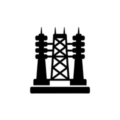 creative details electric substation icon vector illustration	