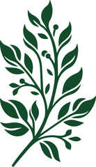 Simple leafs Vector, leaves vector art, leaves isolated on white, perfect neat and clean shape vector art of flowers with branch, design elements, elegant green minimalist drawing leafs