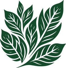 Simple leafs Vector, leaves vector art, leaves isolated on white, perfect neat and clean shape vector art of flowers with branch, design elements, elegant green minimalist drawing leafs