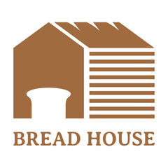 bread baking house flat minimalist logo design