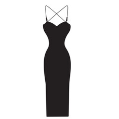 Dress fashion dress pattern outline art in vector