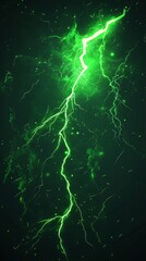 Digital Image of Green Lightning Bolt and Particles