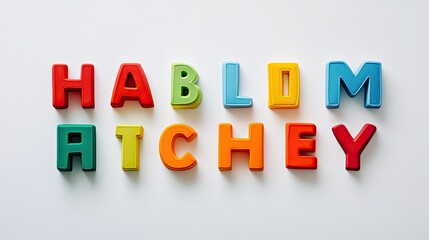 Obraz premium A collection of colorful foam toy letters arranged to form a playful word