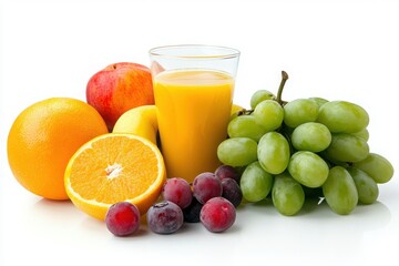 Fruit bowl breakfast combo isolated with white background