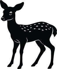 Baby Deer Standing Silhouette