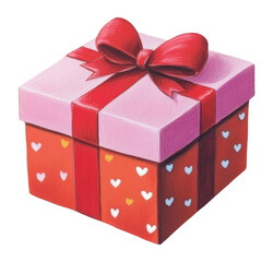 PNG Valentine gift box illustration red celebration.