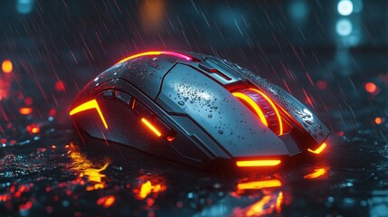Gaming mouse in the rain