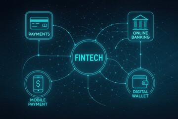 An abstract representation of fintech concepts