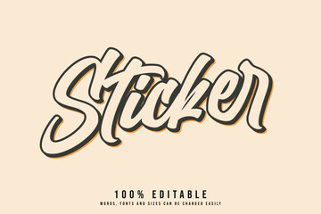 Sticker text effect editable. Editable Sticker text effect vector
