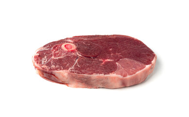 Raw mutton leg fillet isolated, lamb meat pieces, tenderloin or mutton sirloin meat, fresh sheep fillet
