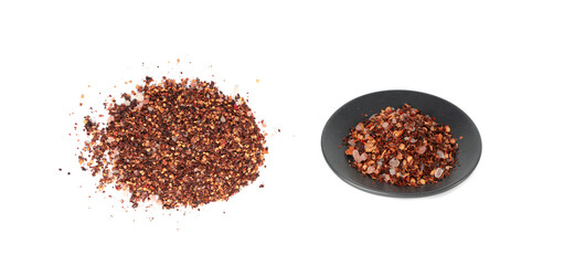 Chili and salt seasoning, red chilli pepper spice powder, dry crushed hot pepper flakes