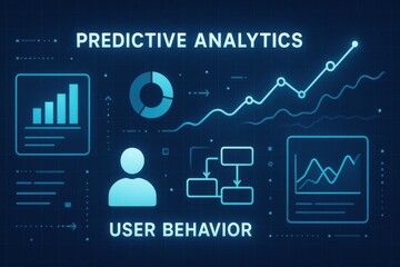 A detailed visualization of predictive analytics showcasing user behavior. This digital interface includes graphs, charts, and data flow diagrams for advanced analytical insights.