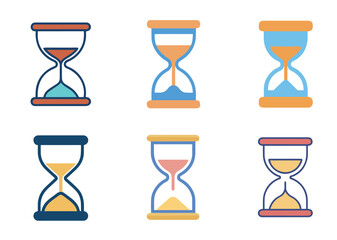 Sandglass icon Set, Sandglass Vector Design Set