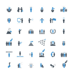 Leadership icons set