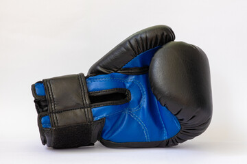Blue 8 oz boxing glove on white background